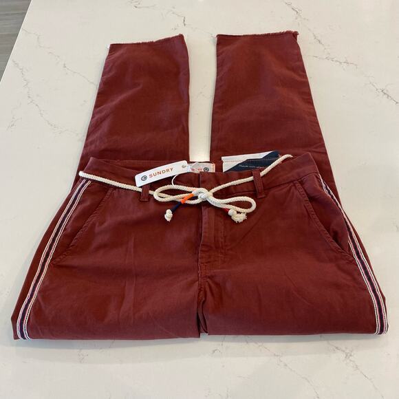 NWT Sundry Women's Le Soleil Pant in Teakwood Size 26 - Picture 4 of 11